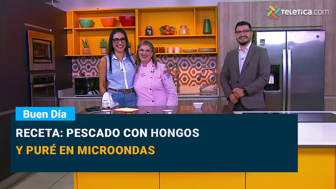 Receta: Pescado con hongos y puré en microondas