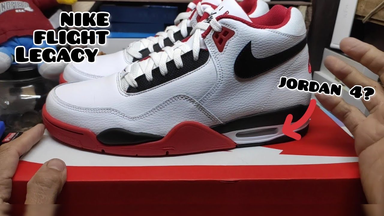 Nike Air flight Legacy fire red Review unboxing on feet, opción al air jordan 4