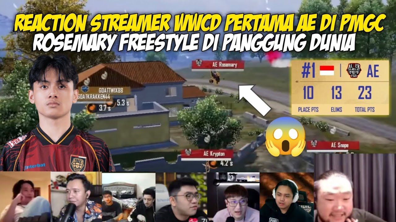 ROSEMARY FREESTYLE! REACTION STREAMER WWCD PERTAMA AE DI PMGC 2025