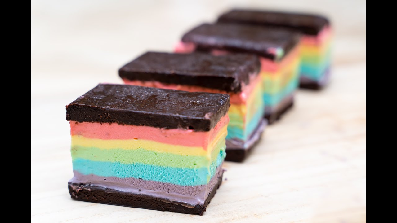 Elise's Eats - Ep 174: Rainbow Ice Cream Brownie Sandwiches (Gluten Free)