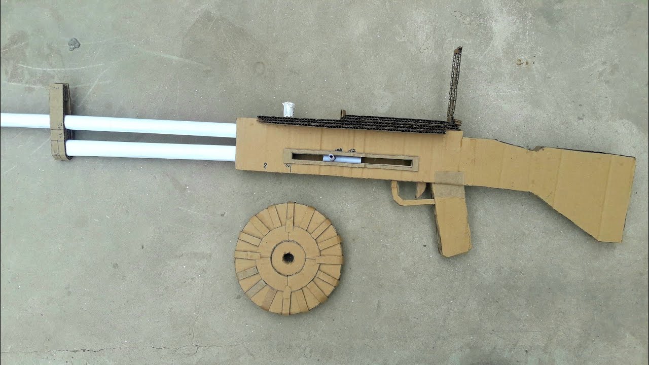 Como hacer una Ametralladora Lewis de carton
