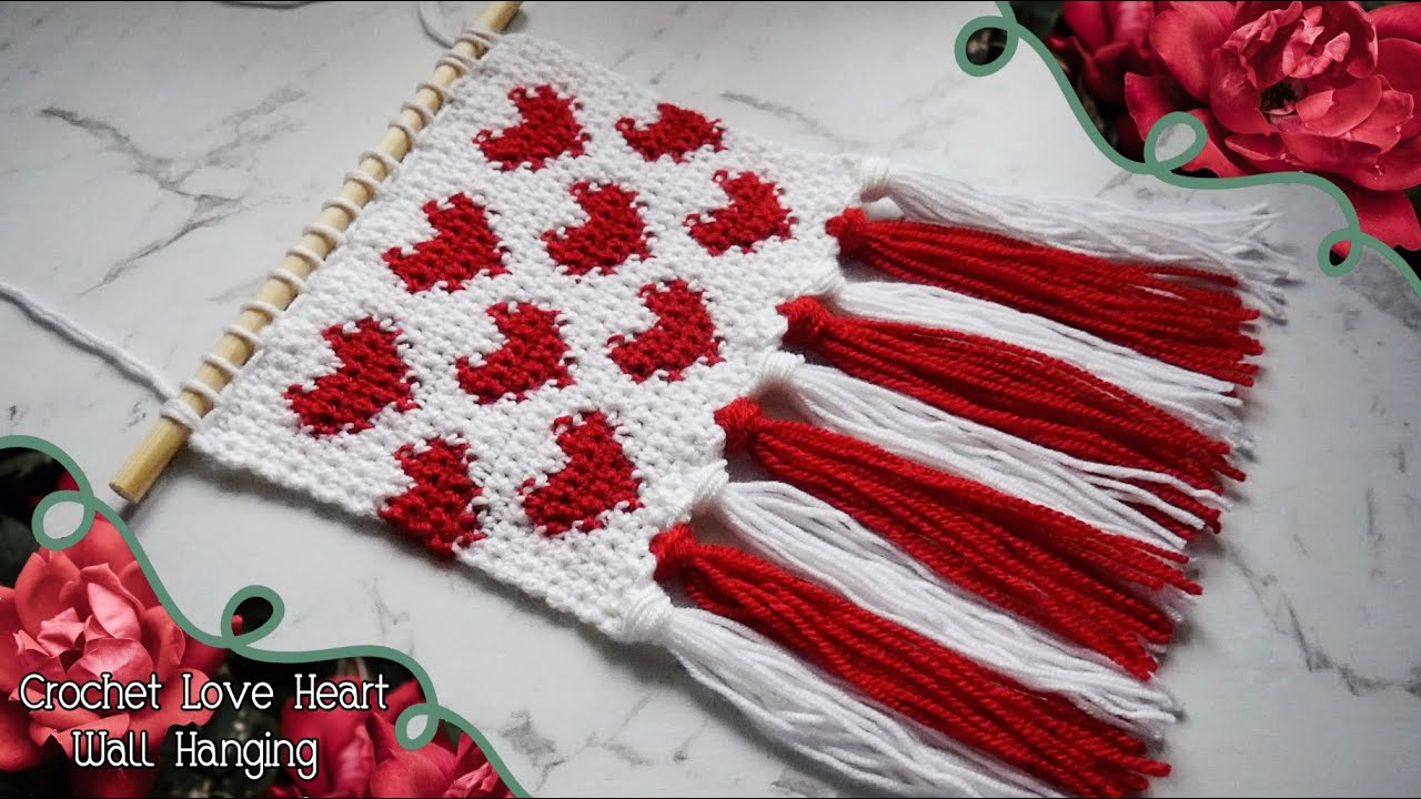 Crochet Love Heart Wall Hanging 💖