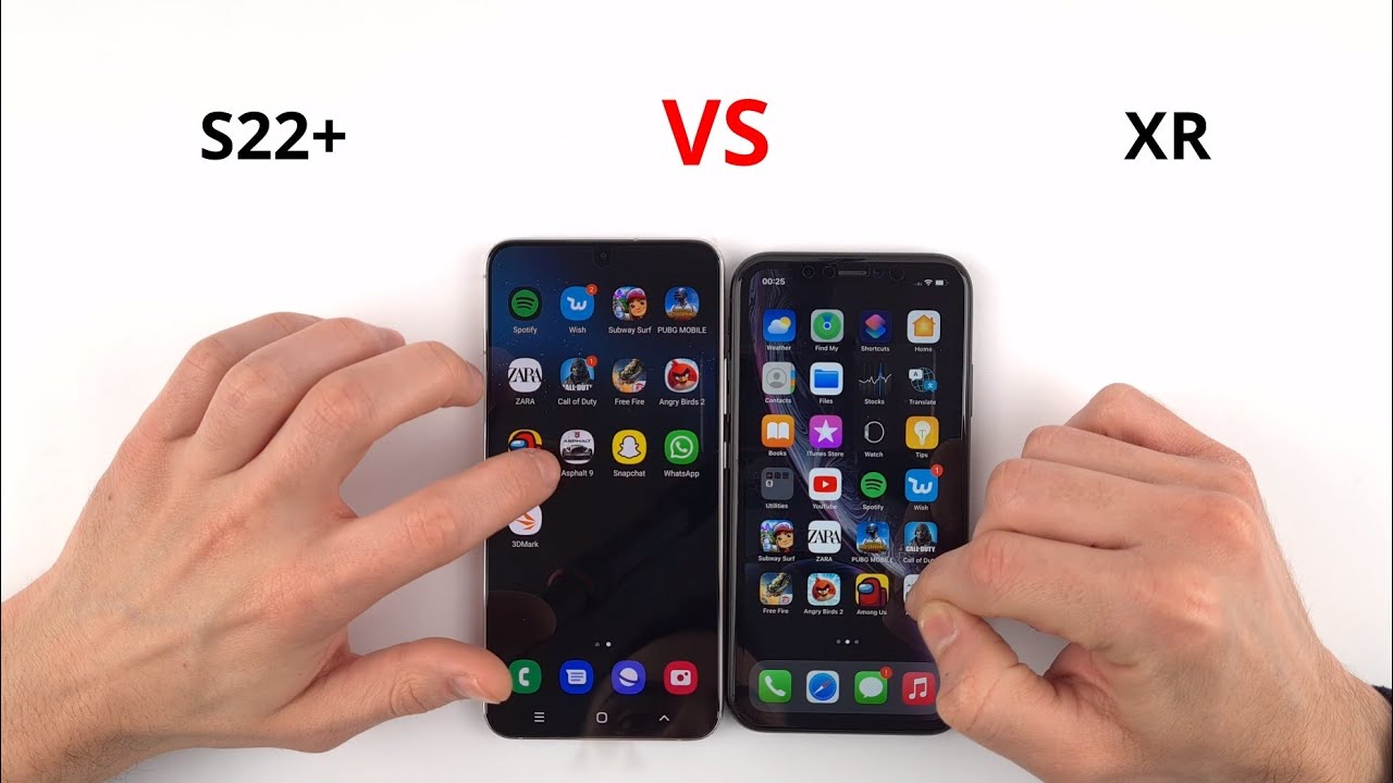 SAMSUNG S22+ vs iPhone XR | SPEED TEST