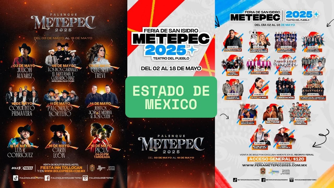 Feria San Isidro Metepec 2025 Estado de México TEATRO DEL PUEBLO Y PALENQUE
