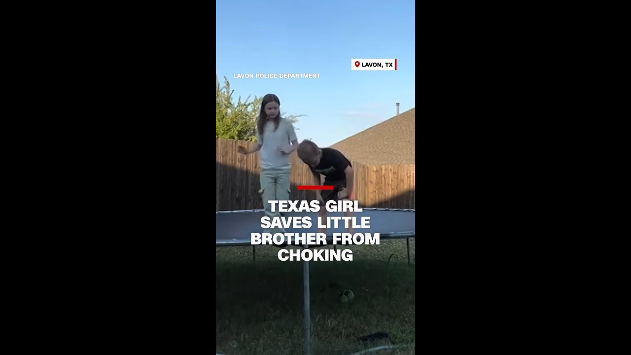 Texas girl saves little brother from choking