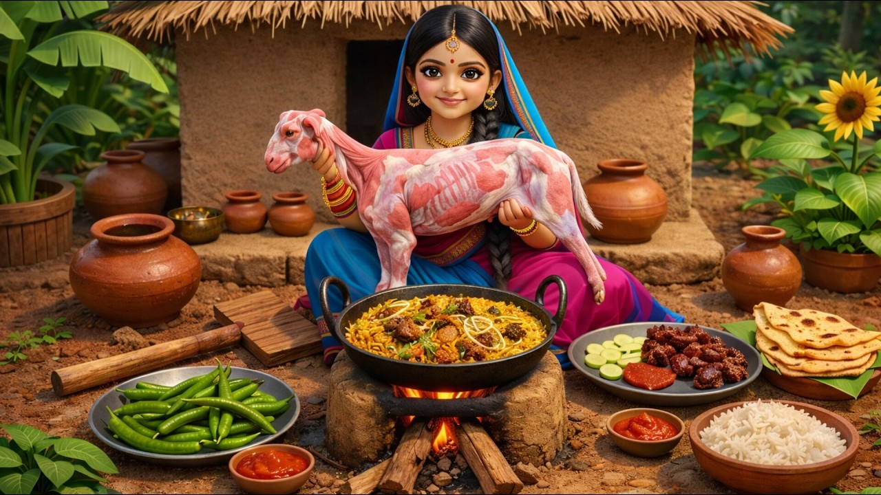 Miniature Doll Village Biryani Cooking ASMR in a Quiet Indian Setting | Indian Village Life Style.