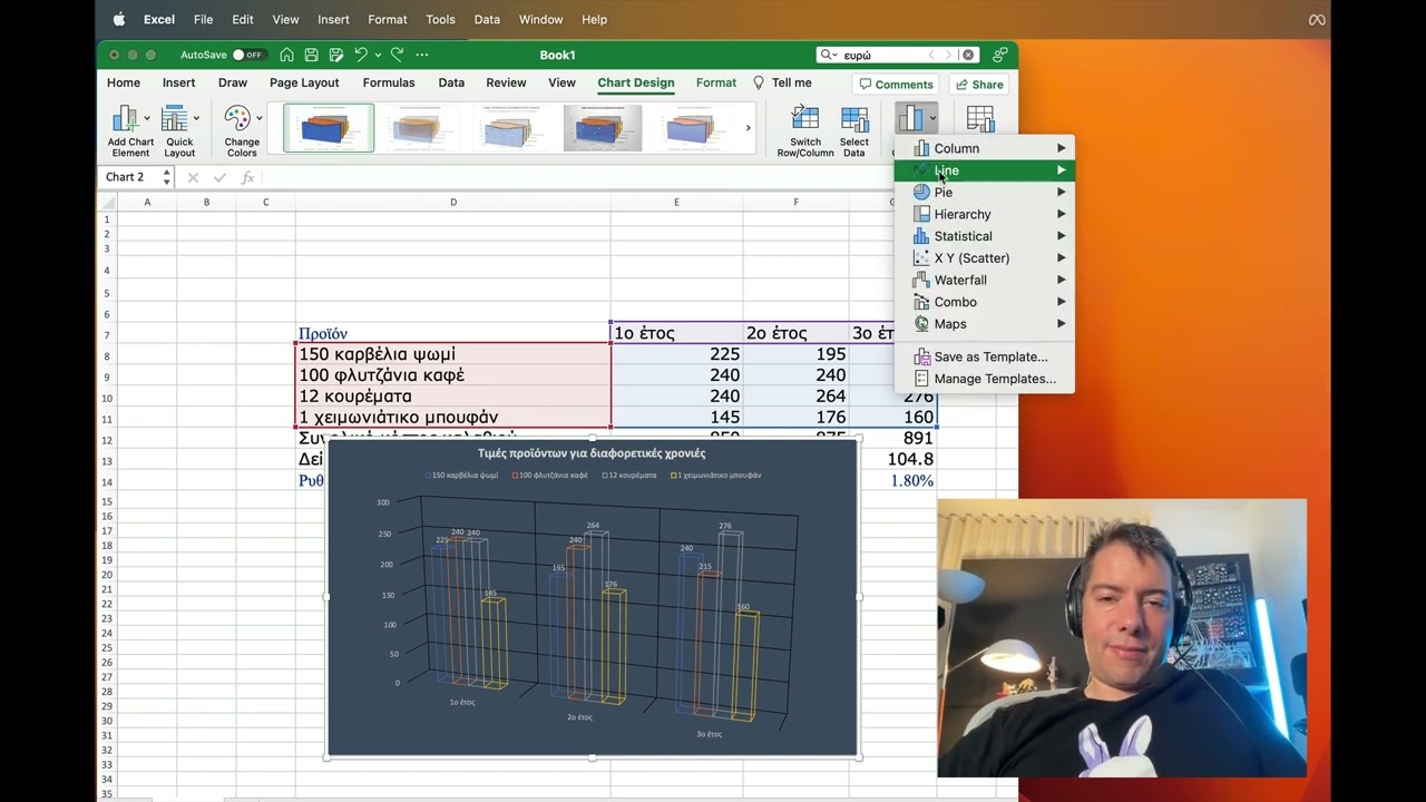Εκμάθηση Microsoft Office Excel - Μέρος 2 - Γραφήματα, Pivot Tables και Pivot Charts