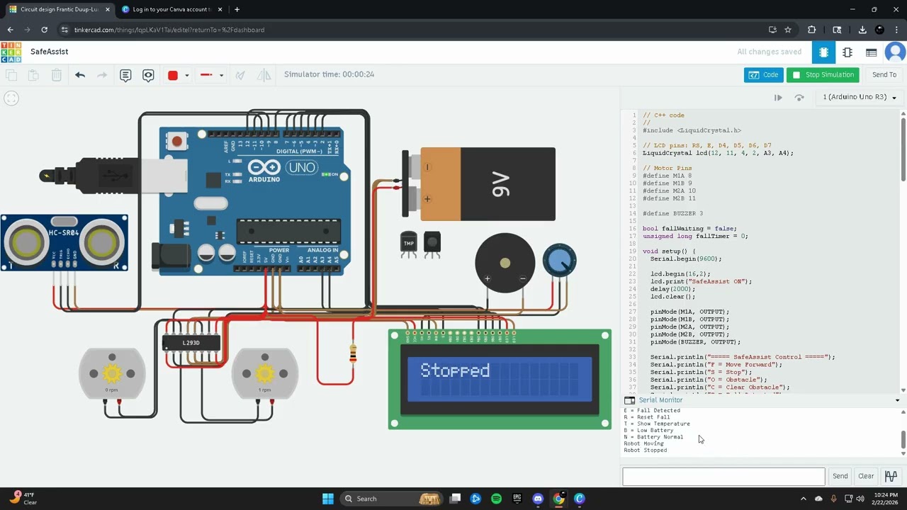 TinkerCad Model Presentation For SafeAssist