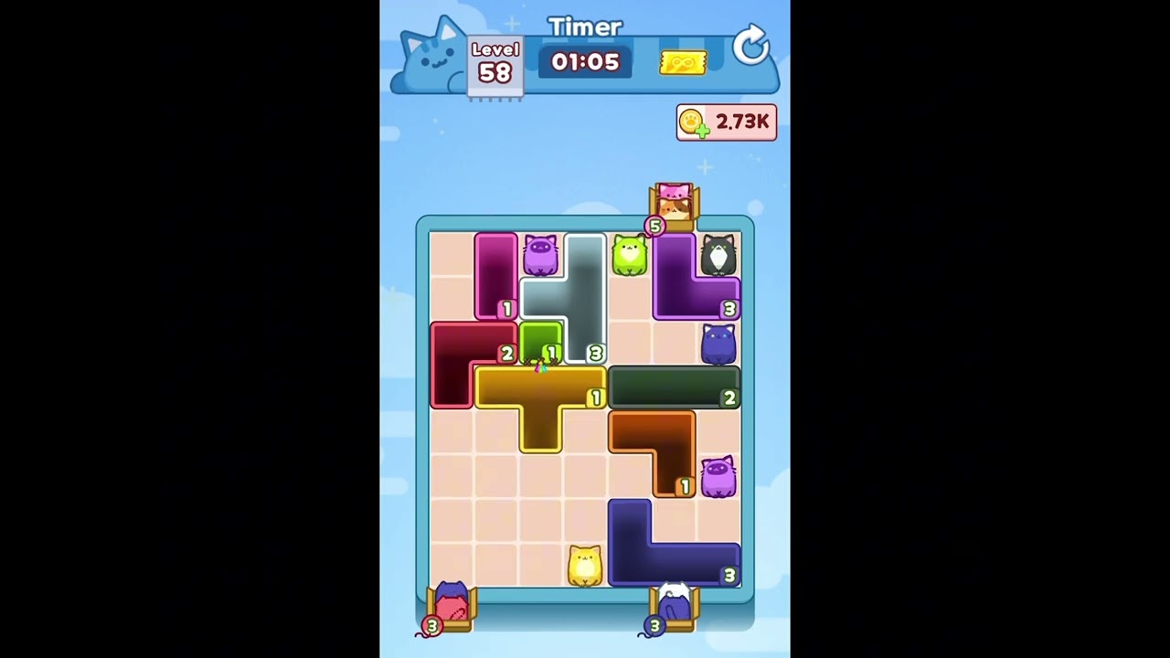 Drop the Cat &ndash; Level 58 Walkthrough 🐱✨🧩