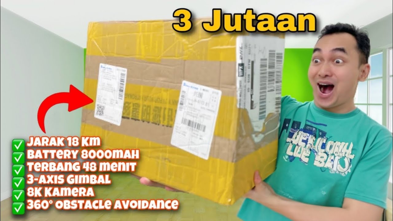 UNBOXING DRONE PALING TIDAK MASUK AKAL! AE86 PRO MAX Drone 3 Jutaan Spek 20 Jutaan