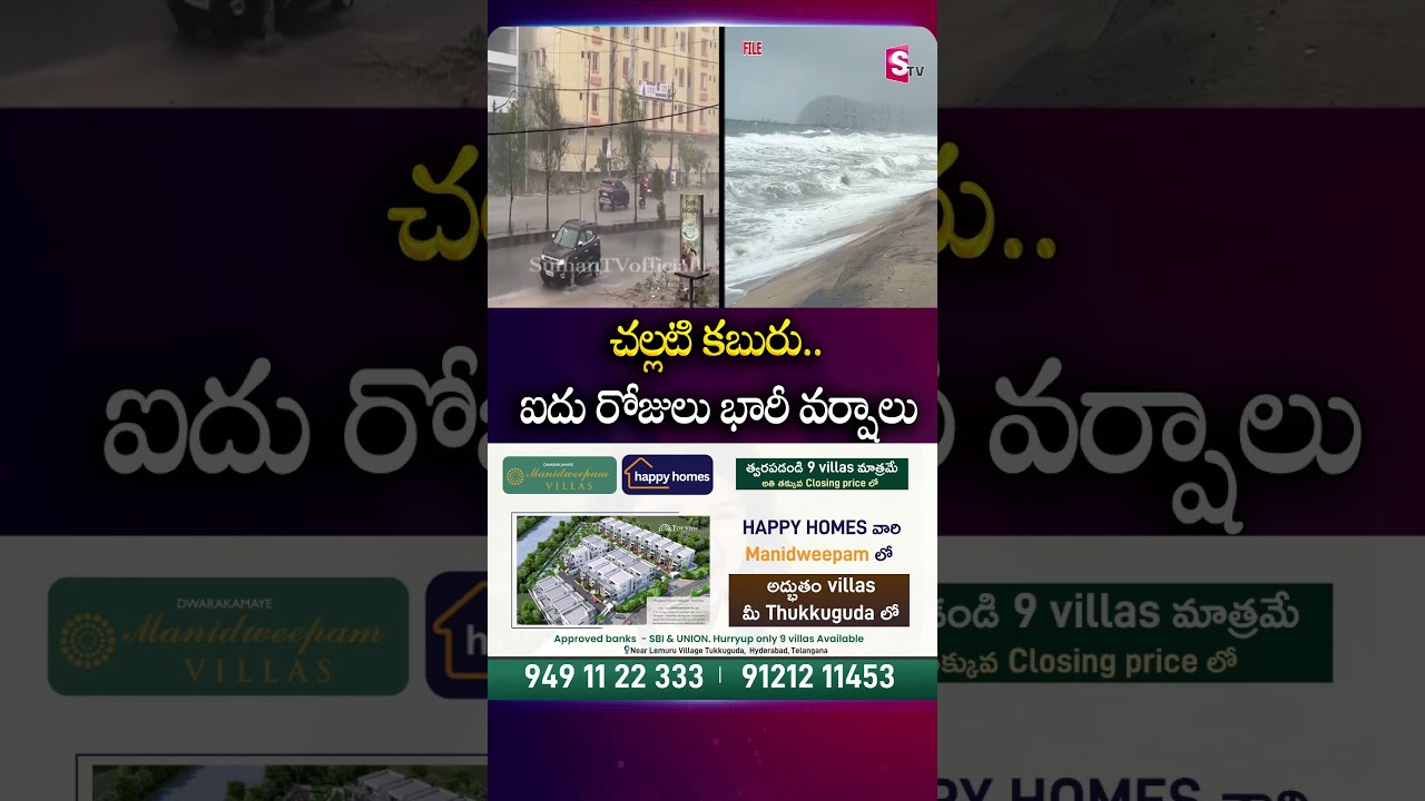 చల్లటి కబురు.. ఐదు రోజులు భారీ వర్షాలు #RainAlert #HeavyRains #Telangana #WeatherReport #SumanTv