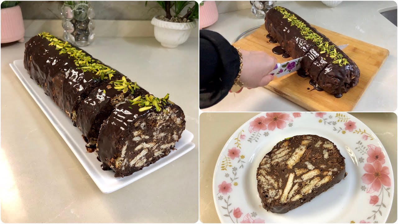 ليزي كيك/كيكة البسكت الباردة مع صوص شوكولاتة يجنن ينفع لجميع انواع الحلويات Lazy cake