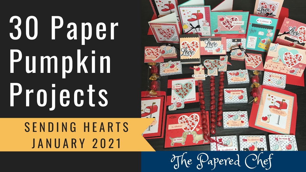 30 Projects - Sending Hearts Paper Pumpkin Kit - January, 2021 - Stampin’ Up! - Valentines Day