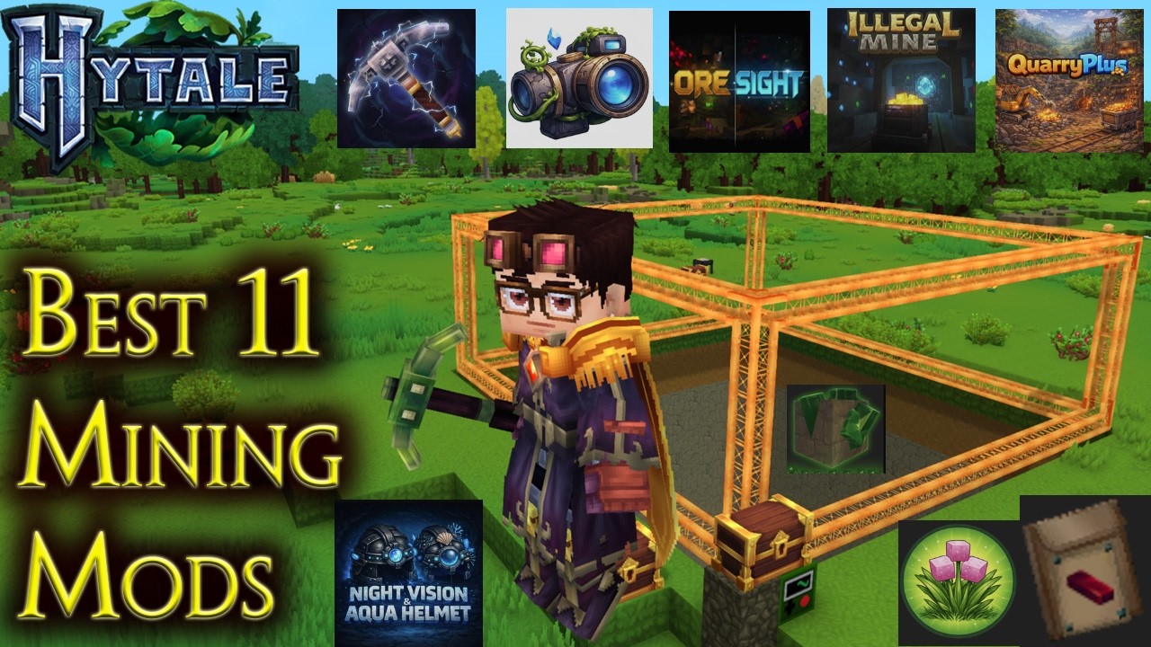 Hytale Top 11 Mining Mods | Top Hytal QoL Mining Mods | Best Hytale Mods | Hytale Easy Mining