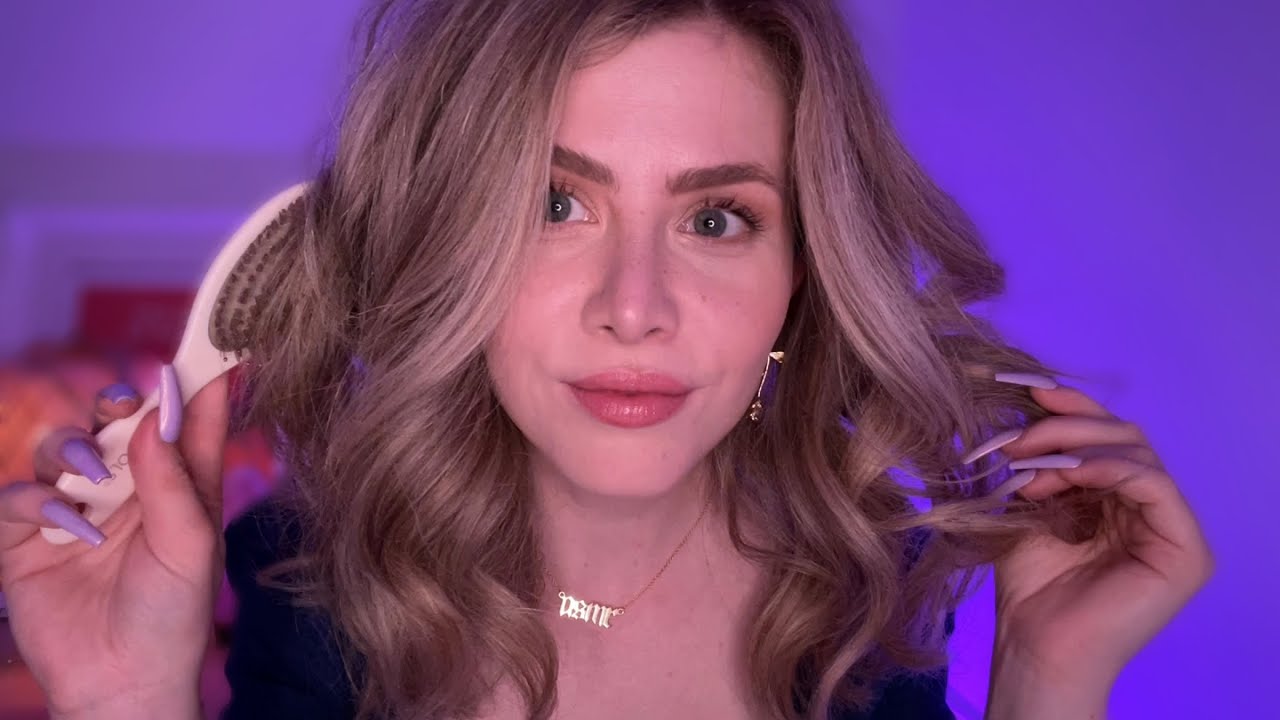 ASMR // Super Relaxing HAIR PLAY 💆‍♀️ (brushing, scratching, hair clips & sensitive whispers)