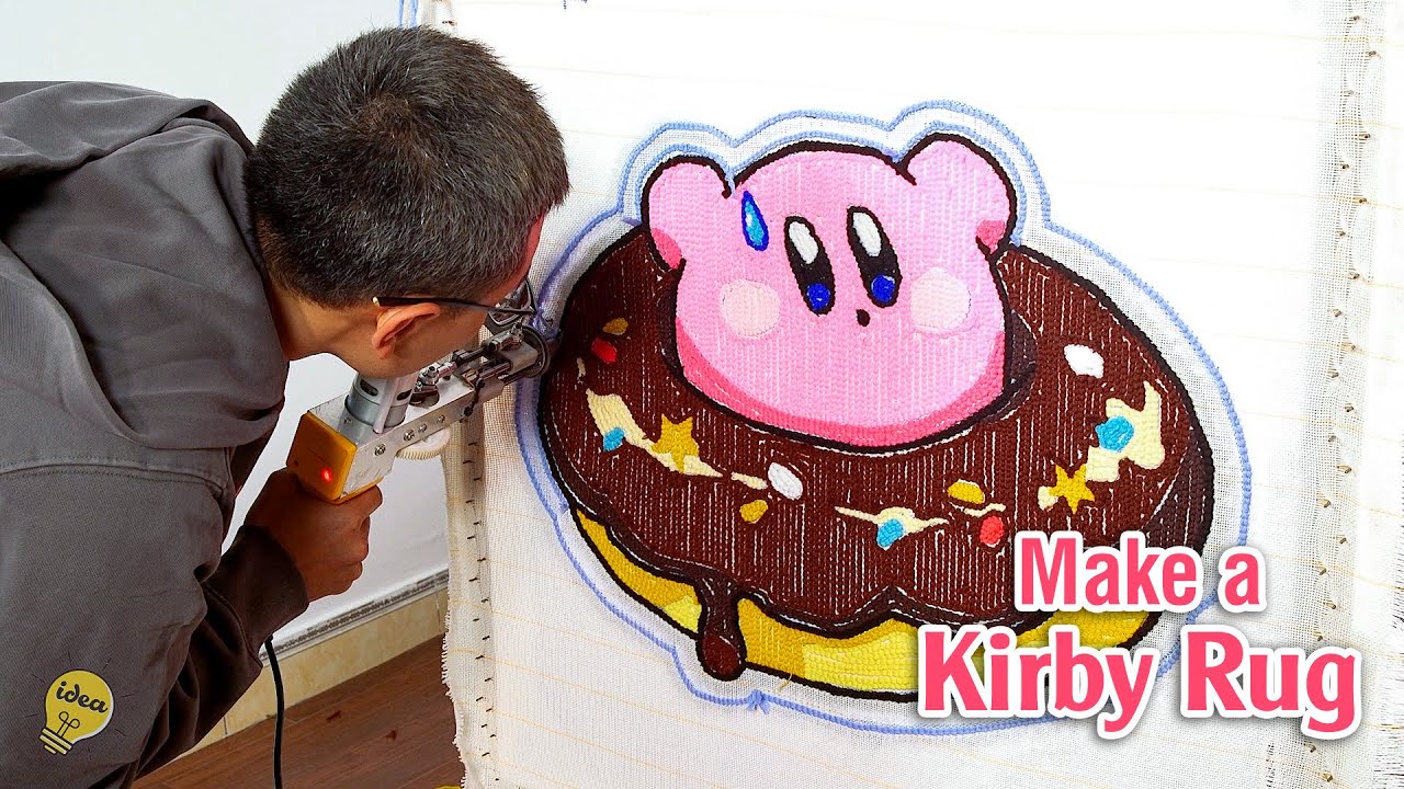 Rug Tufting | Start to Finish a Kirby tufted Rug | Easy & Fun Projects #rugtufting #art #handmade