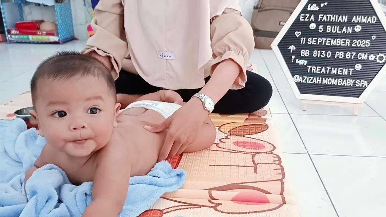 Adek Thian Baby massage, Happy sekaliii