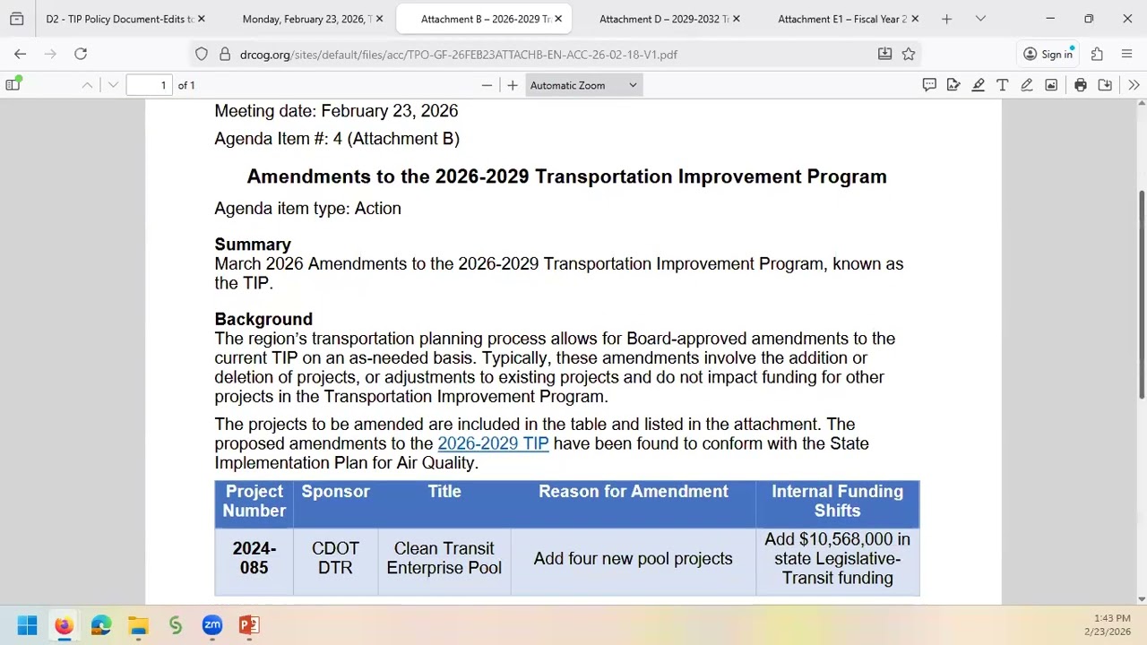 DRCOG|Transportation Advisory Committee| February 23, 2026