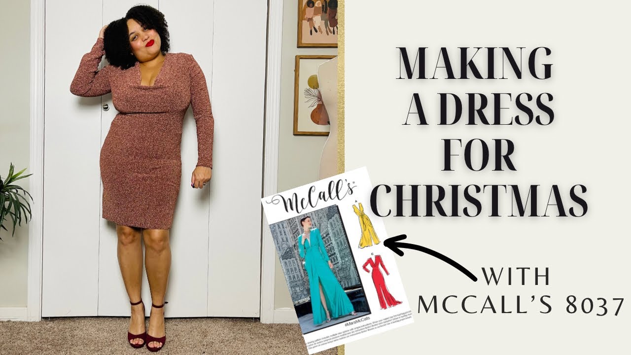 Making my dress for Christmas! (With M8037) | Vlogmas ep. 22