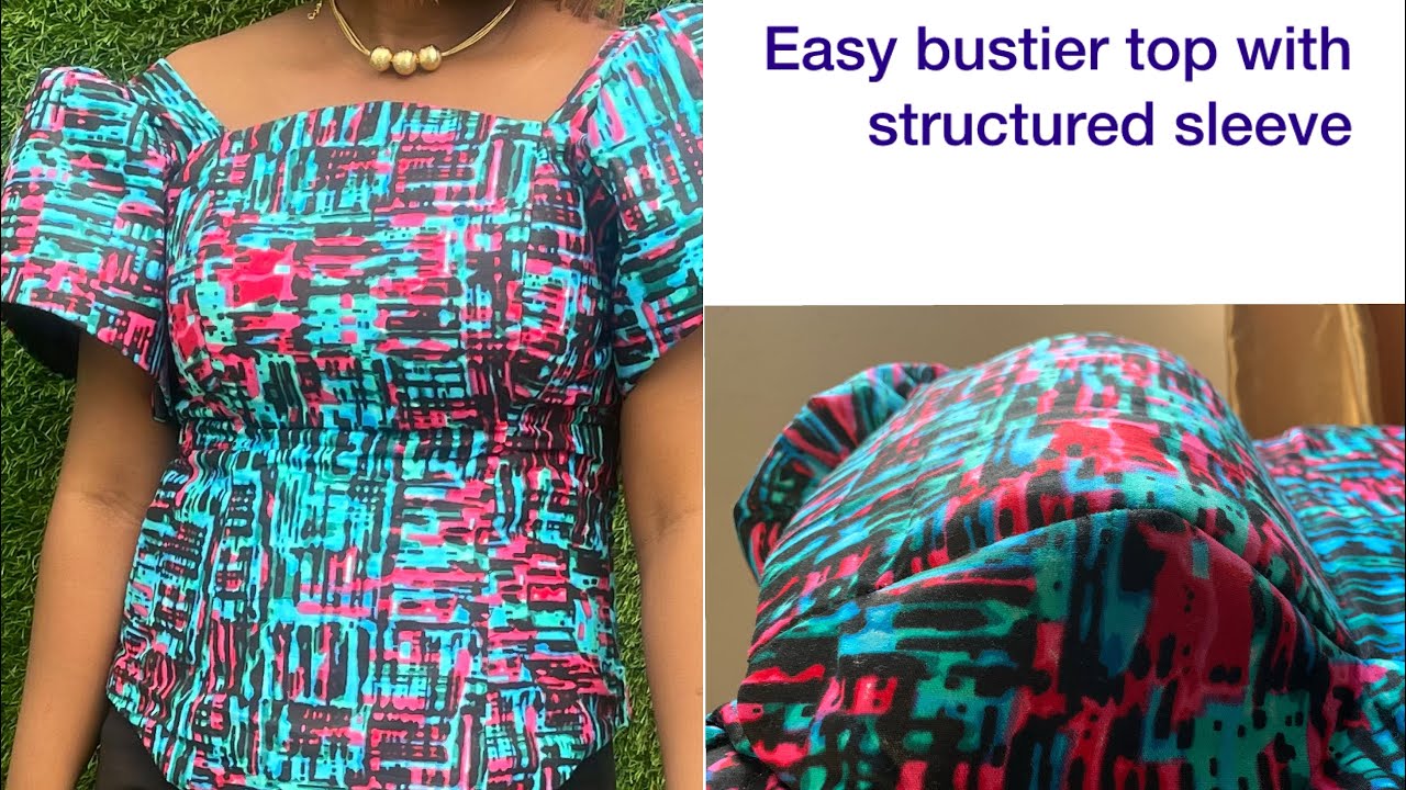 How to Sew a BUSTIER Top with STRUCTURED Sleeve| beginner friendly Tutorial 