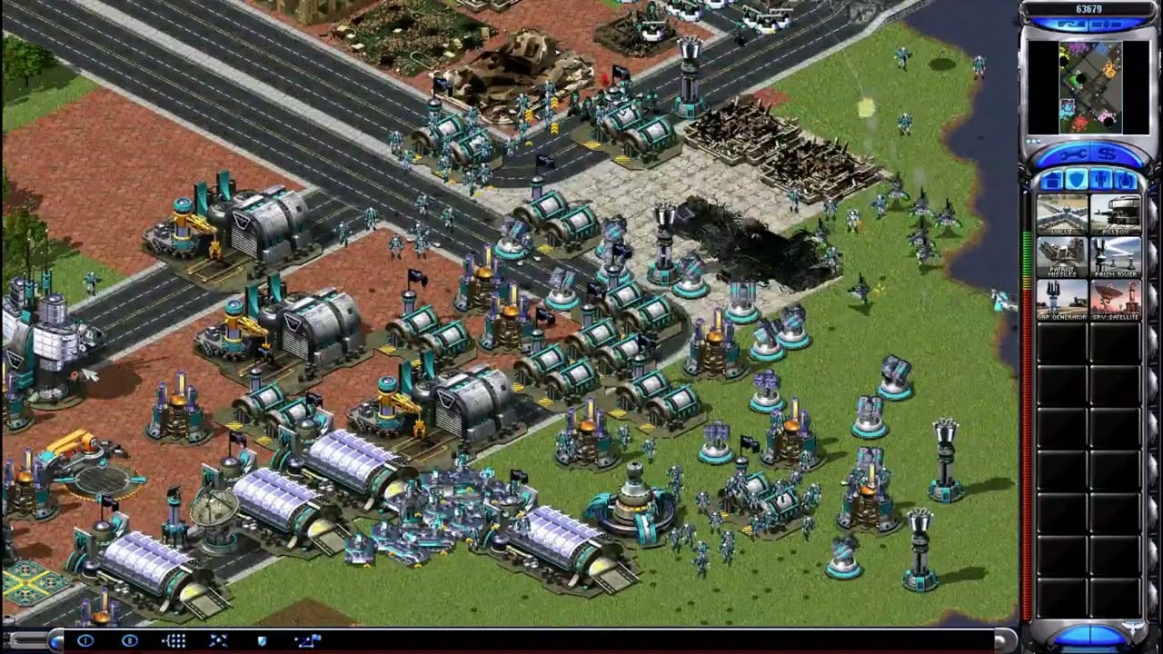 Yuri's Revenge 1 vs 7 Extra Mod Memorial city Prism tank +Rocketeer combo
