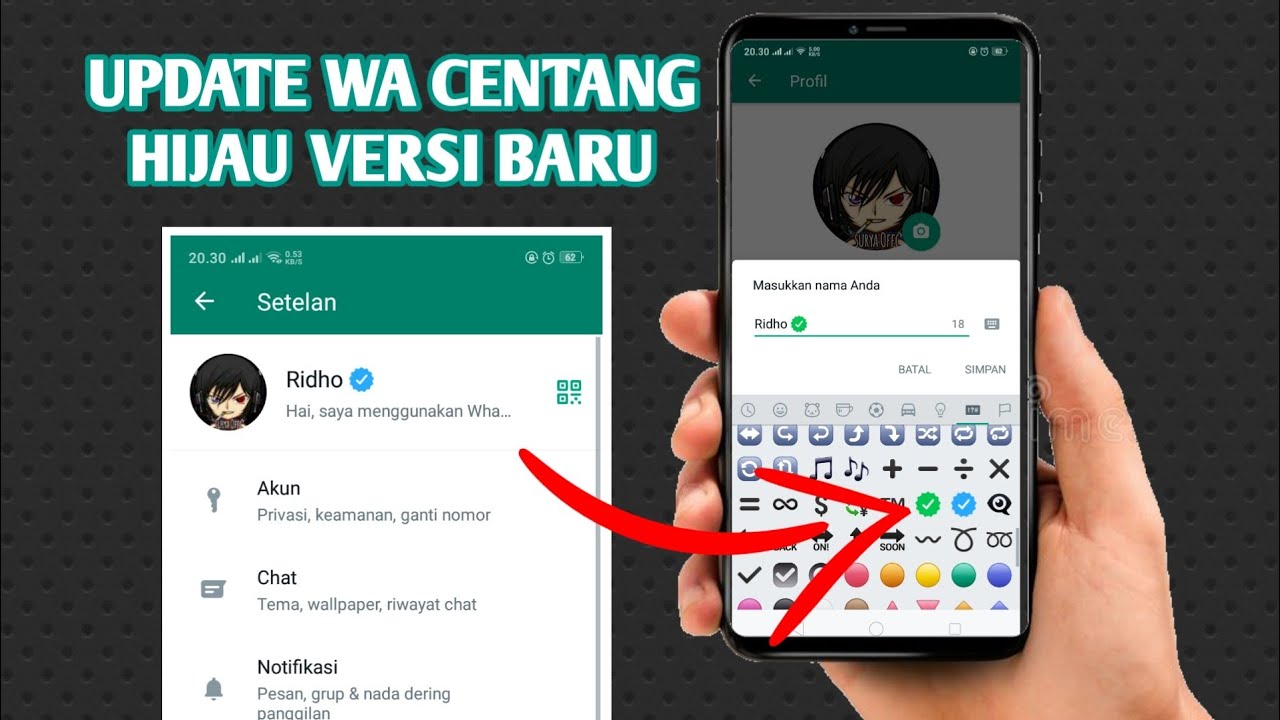Update WHATSAPP Centang Ijo biru EMOJI Centang Hijau verified - Tutorial Whatsapp Android