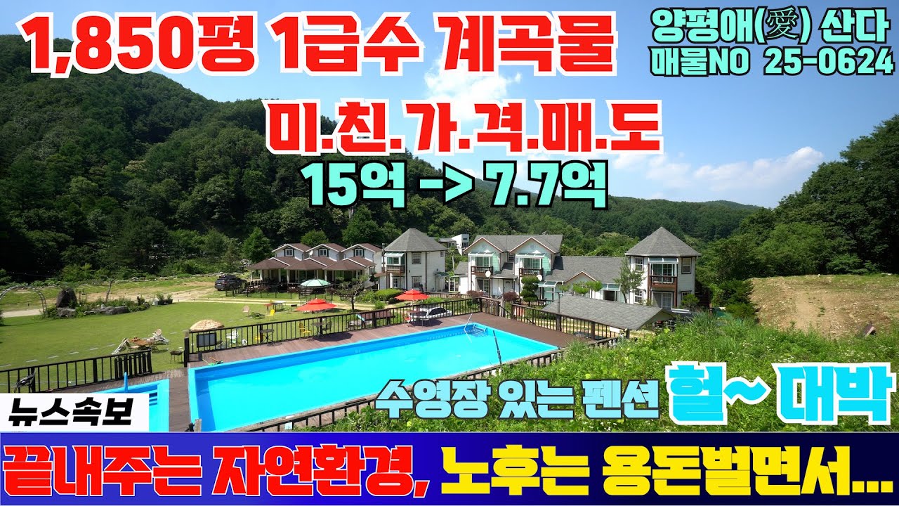 1,850평 계곡낀 끝내주는 자연환경 8.9억 와,, 대박이다 이건 펜션 및 주택 추가건축 가능 #양평전원주택추천 #양평토박이부동산 #양평급매물 / 매물NO 25-0624