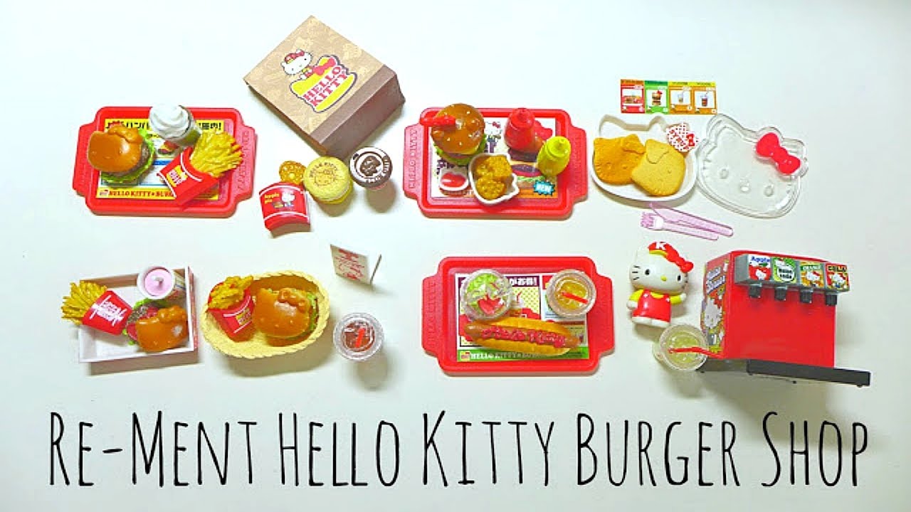 Miniature Sanrio Hello Kitty Munching Burger Shop Re-Ment