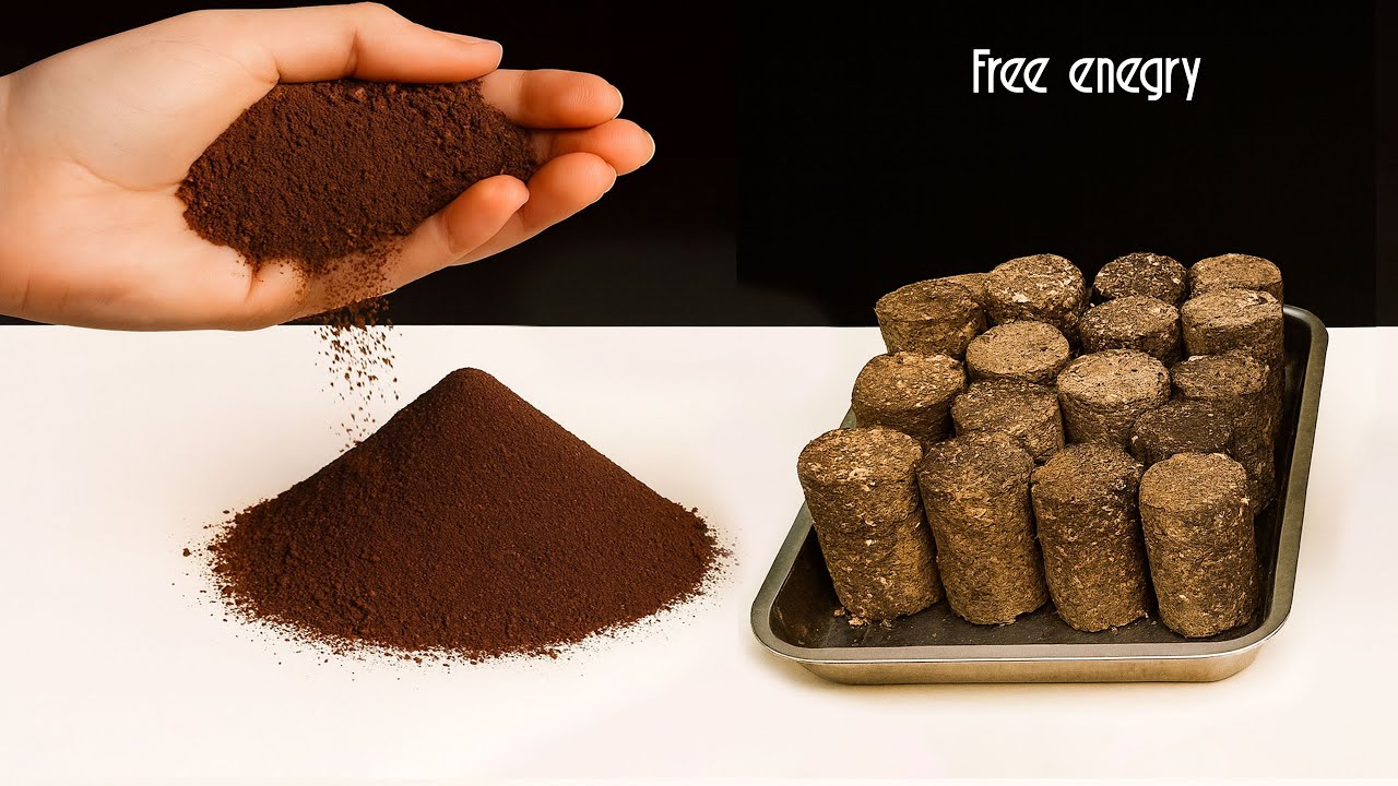 Free energy from coffee grounds and paper! DIY Wood pellet making secrets