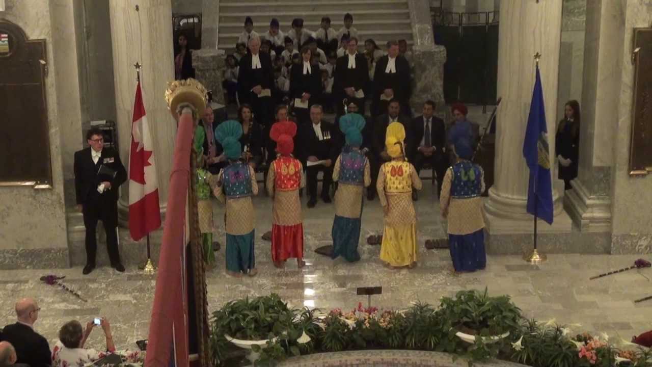 Performance of Punjabi Folk Dance academy at Alberta Legislature 2013(Vaisakhi Celebration)