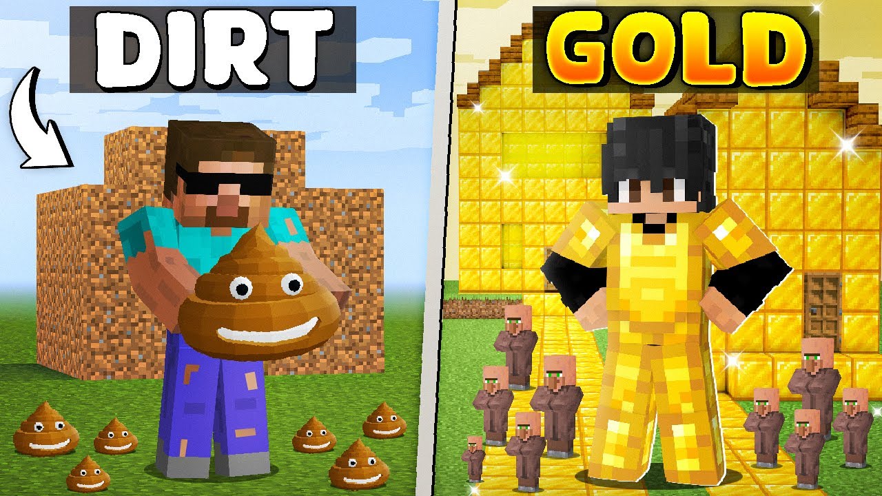 Evolving From Dirt to Gold House Civilization in Minecraft @ProBoiz95