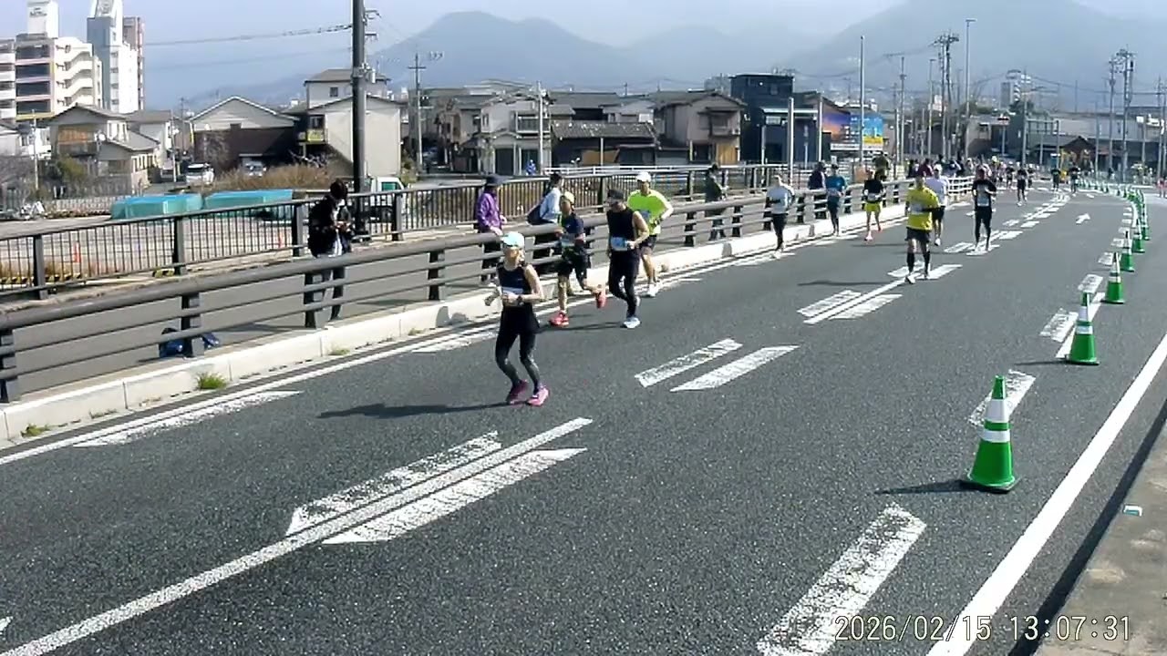 北九州ﾏﾗｿﾝ　ゴ－ル迄約250ｍ付近　2026 2 15　12：56～