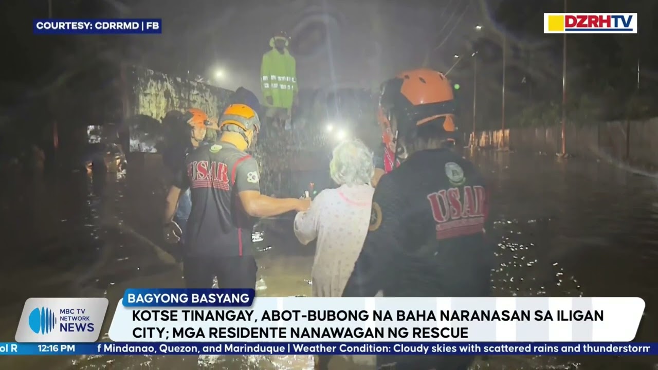 KOTSE TINANGAY, ABOT-BUBONG NA BAHA NARANASAN SA ILIGAN CITY; MGA RESIDENTE NANAWAGAN NG RESCUE