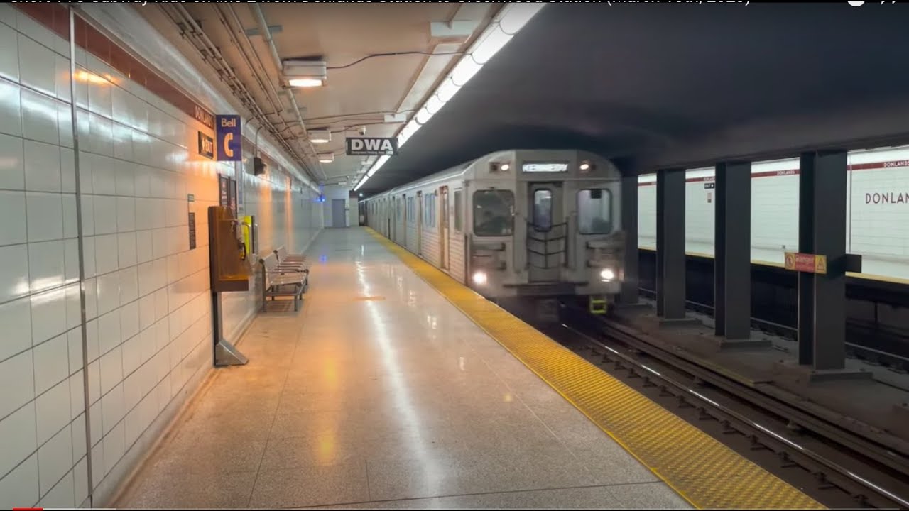 Short TTC Subway Ride on line 2 from Donlands Station to Greenwood Station (March 18th, 2023)