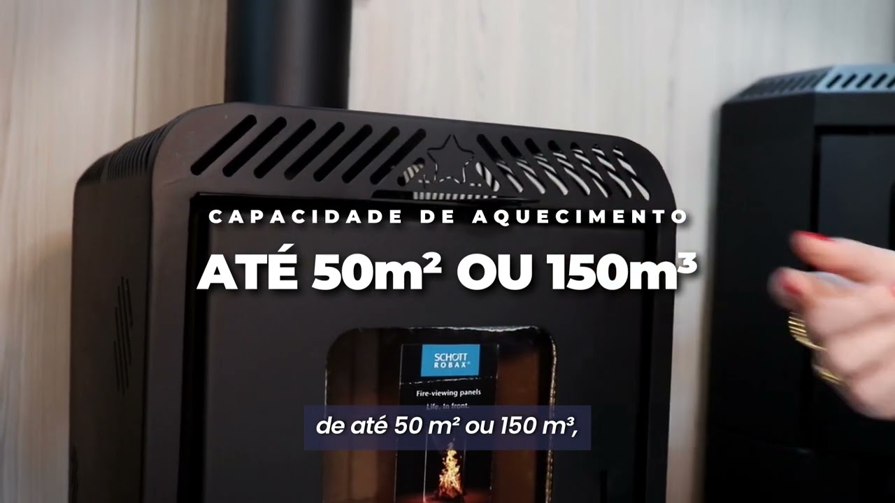 Calefator a Lenha Dupla Combust&atilde;o Estela Maris Modelo Alpha 150m&sup3;