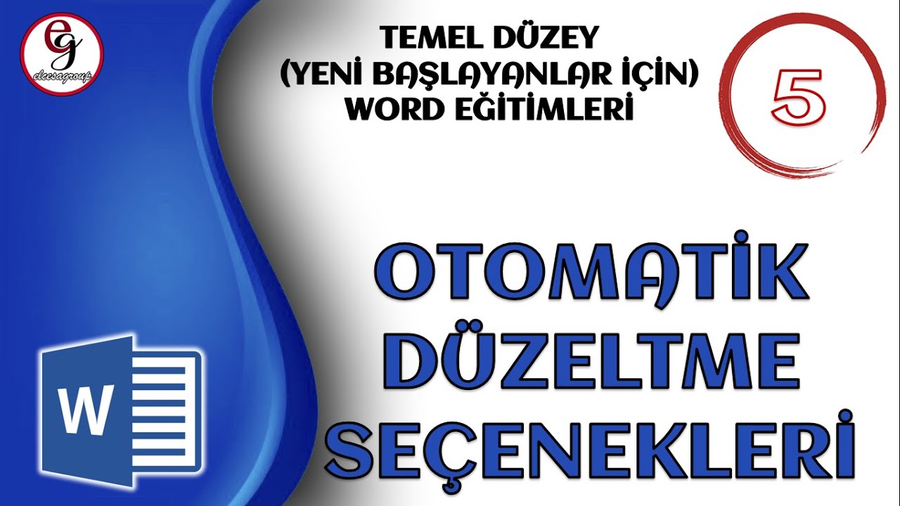 WORD DERS 5 - Otomatik Düzeltme Seçenekleri