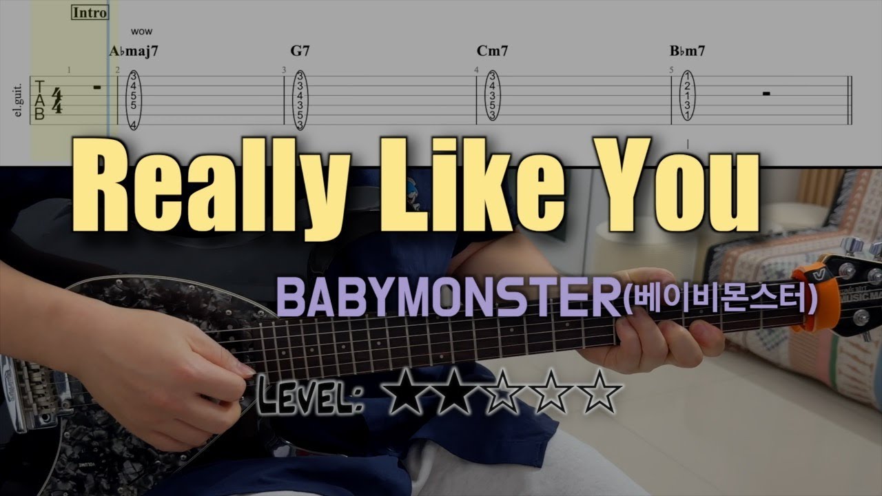 BABYMONSTER(베이비몬스터) - ‘Really Like You’ | guitar cover(with TAB)