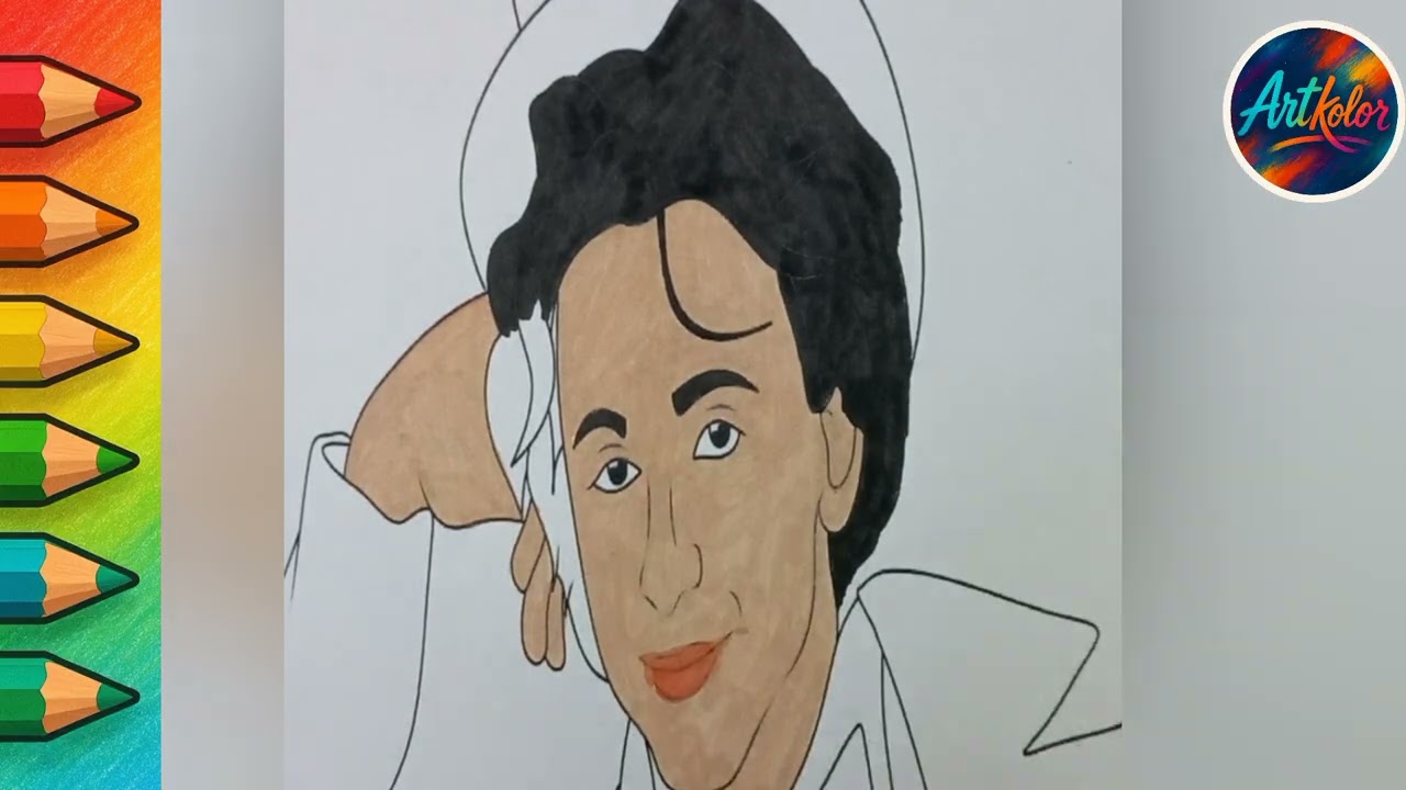 Timothée Chalamet Coloring Process From Sketch to Realistic Portrait