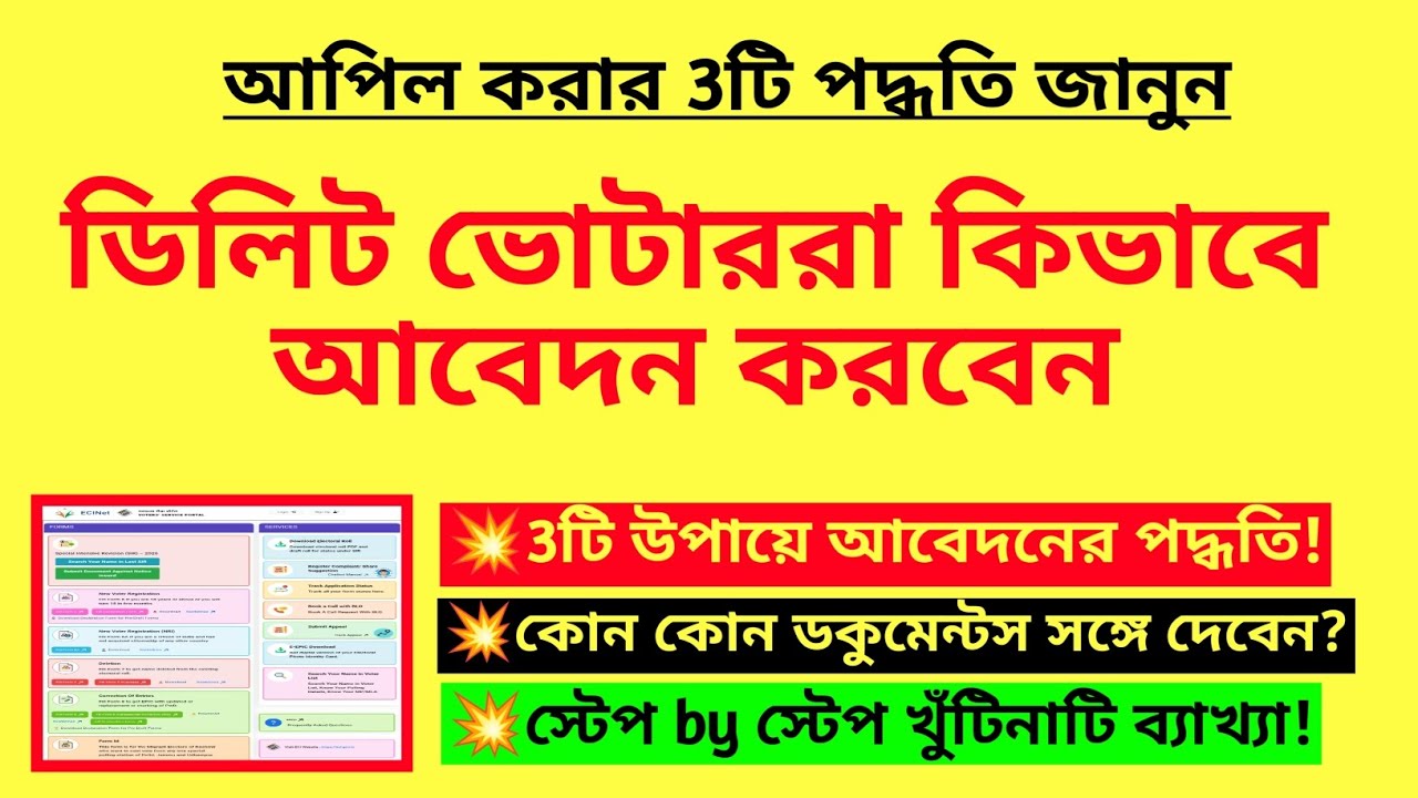 ডিলিট ভোটাররা কিভাবে আবেদন করবেন?Deleted& Under Adjudication application procedure|SIR Apeal podhoti