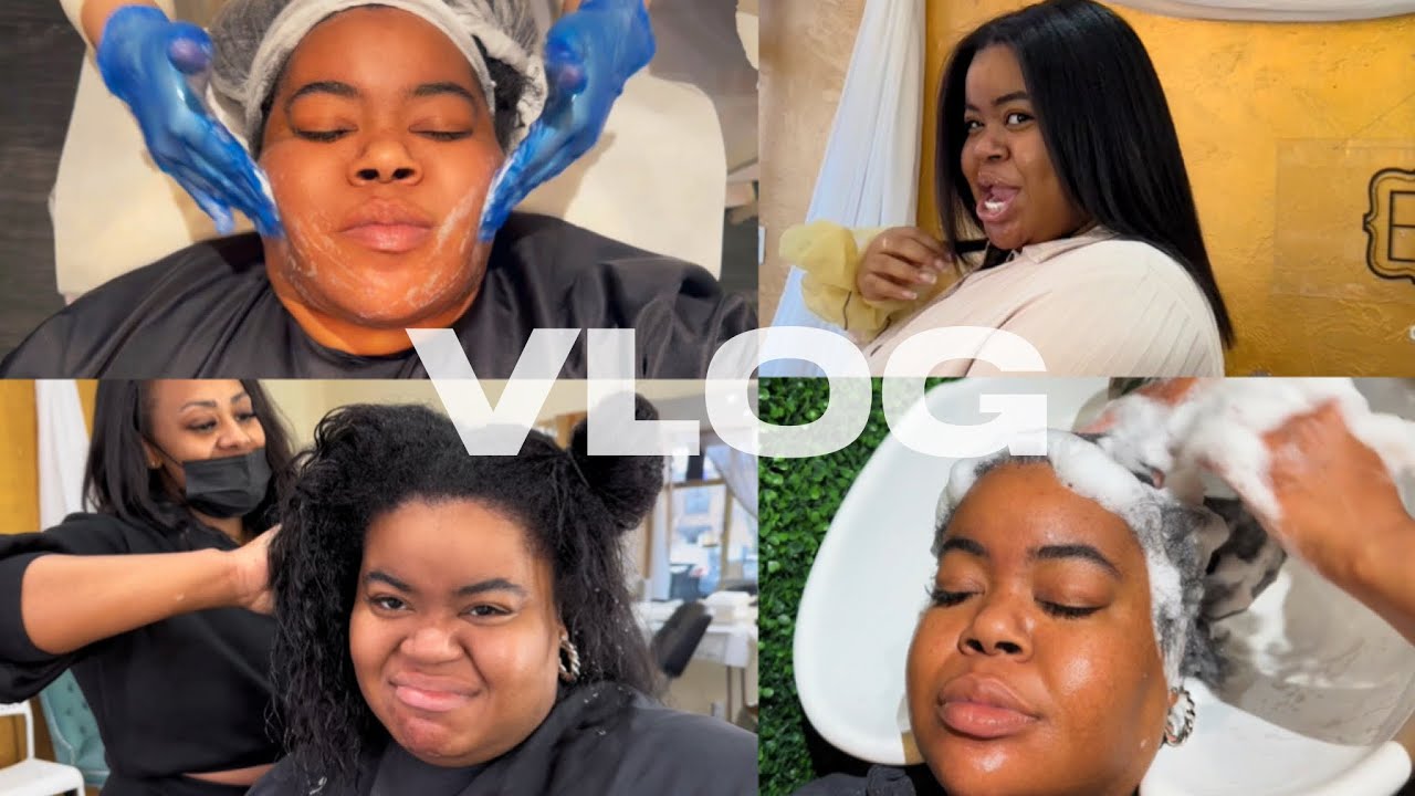 VLOG— She CUT My Hair! Facial + Silk Press + Brows! Maintenance + More! | Flaws of Couture