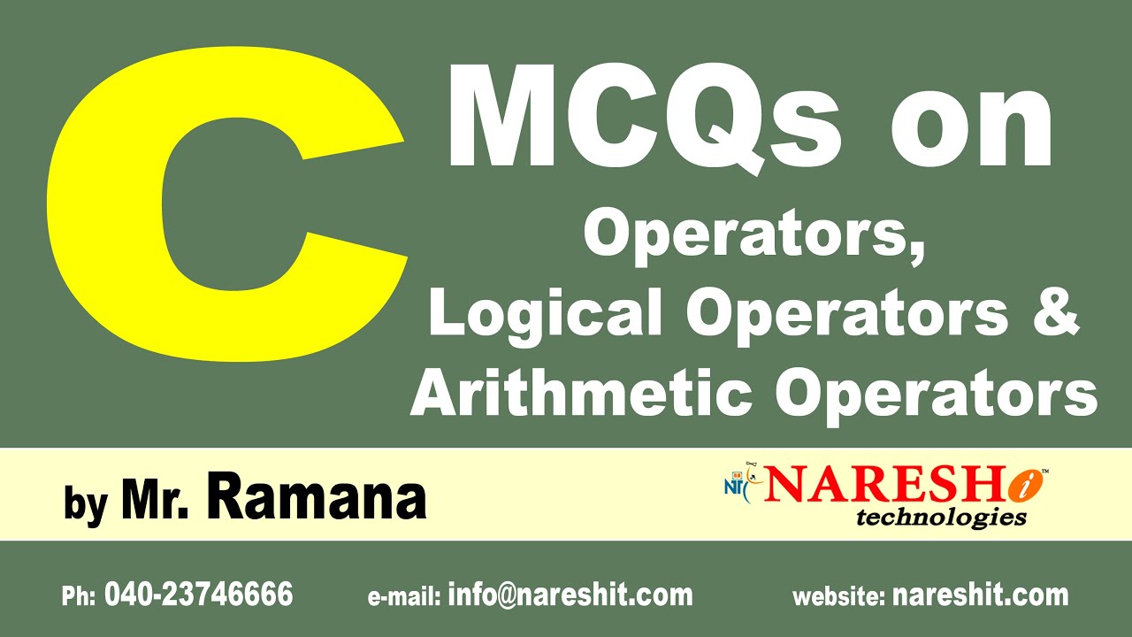 Operators | Logical Operators and Arithmetic Operators | C MCQs and Answers with Explanation