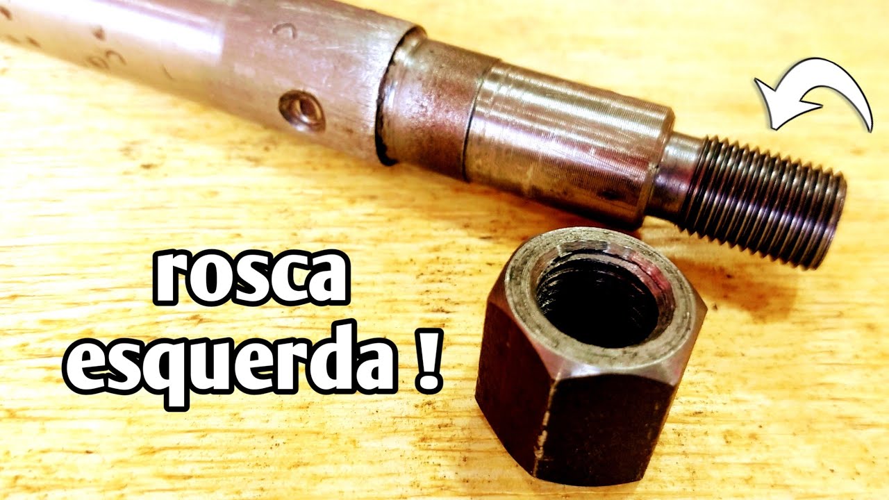 ROSCA ESQUERDA no eixo e porca usinagem no mini torno mecânico de bancada esse torno é o melhor