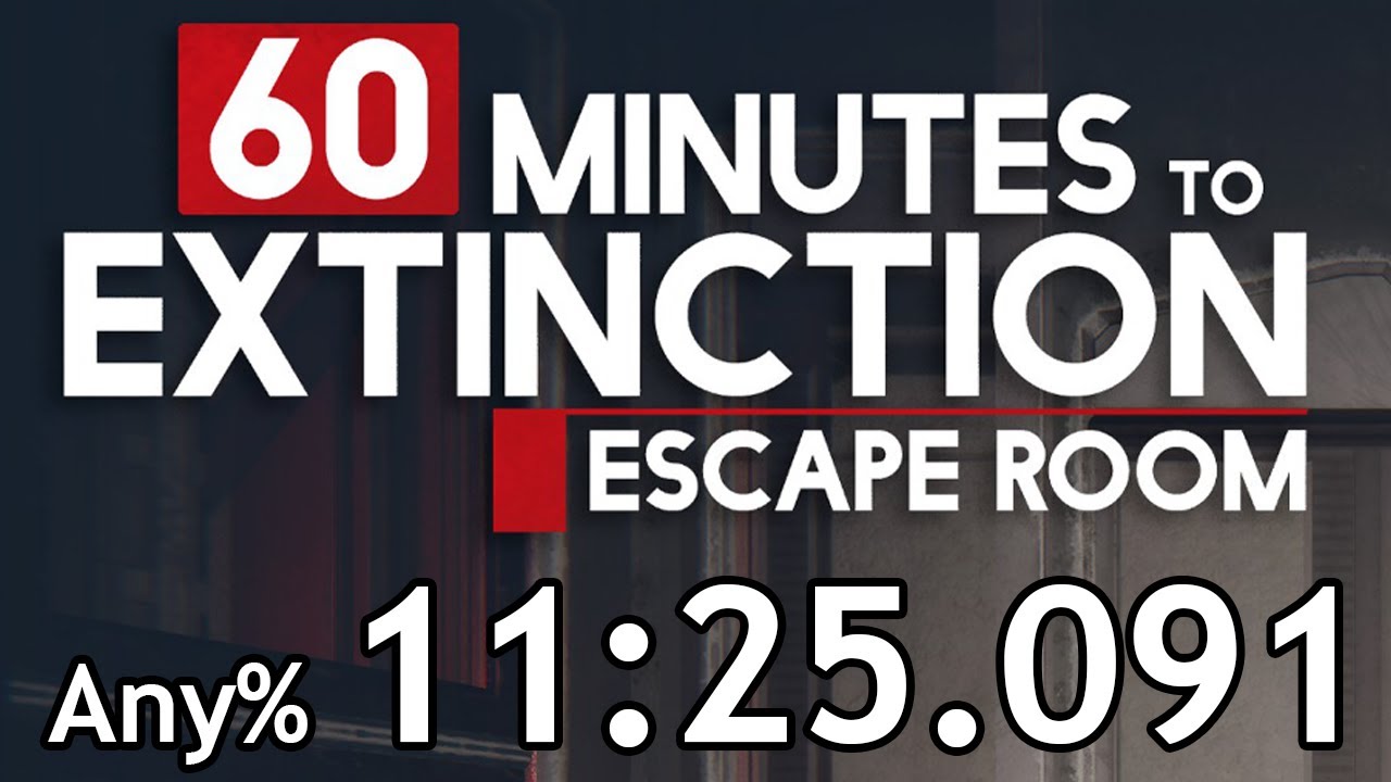 【RTA / speedrun】 60 Minutes to Extinction: Escape Room - Any% - 11:25.091