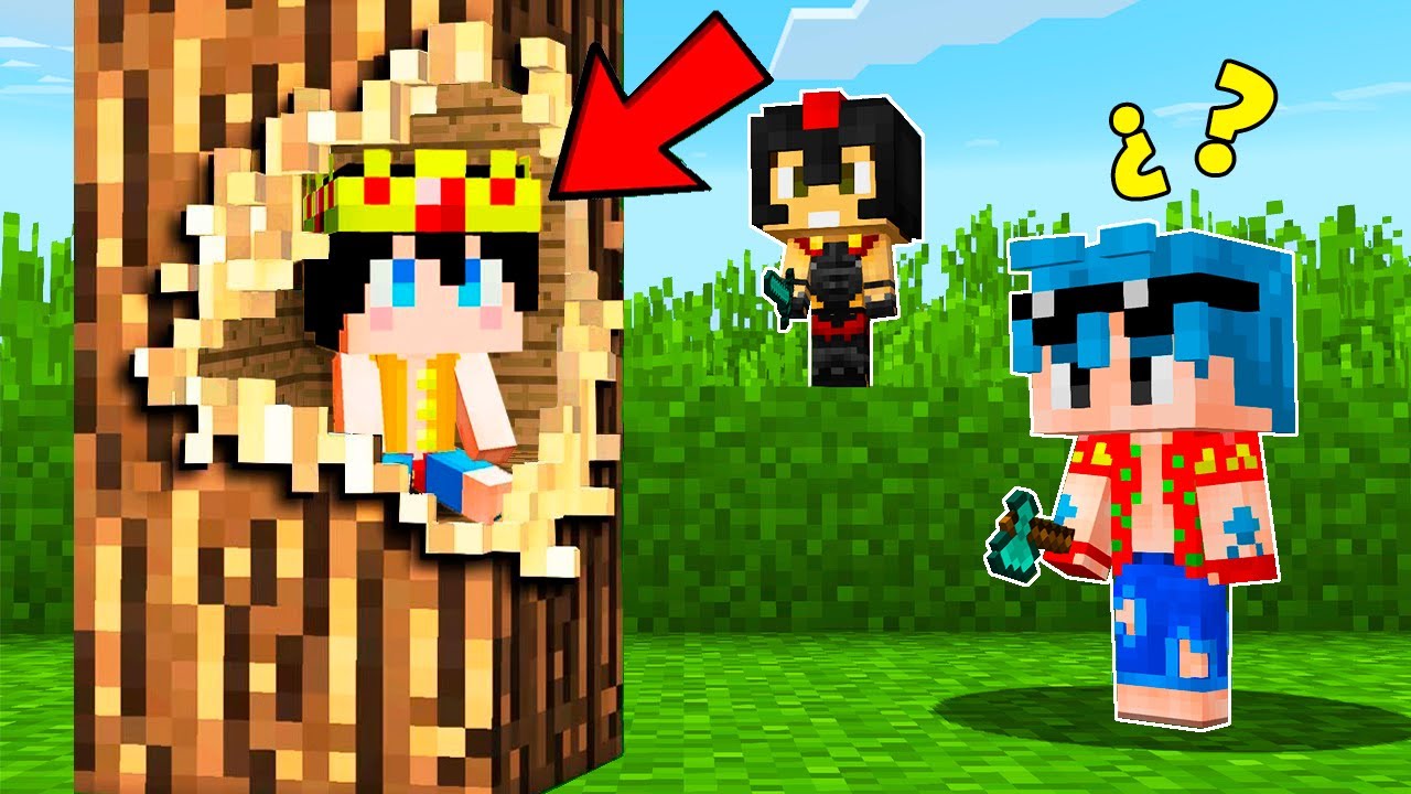 ME ESCONDO EN LA BASE SECRETA DEL ÁRBOL! 😂 ESCONDITE EN MINECRAFT - eltrollino