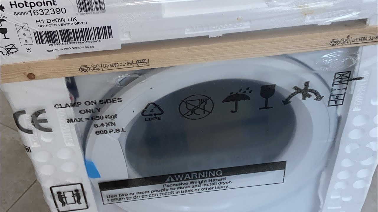 Brand new hotpoint H1D80WUK Tumble Dryer! Unboxing and first use