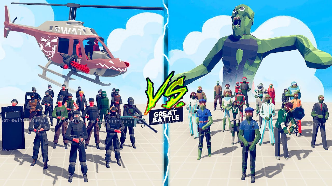 SWAT TEAM vs ZOMBIE TEAM - Totally Accurate Battle Simulator TABS