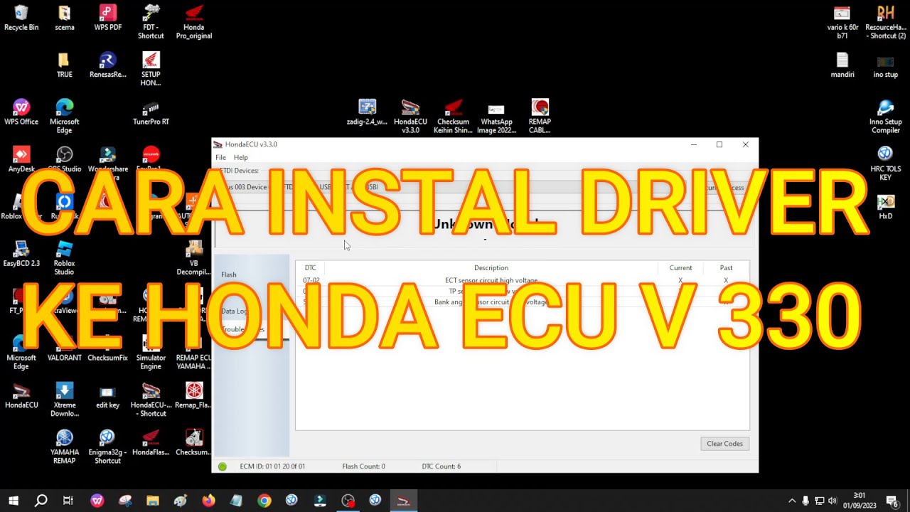 TUTORIAL CARA KONEKSI HONDA ECU V330
