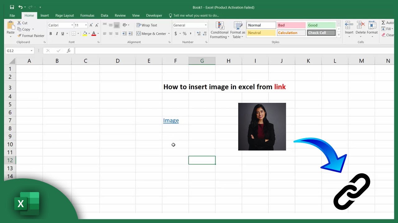 How to insert image in excel from link