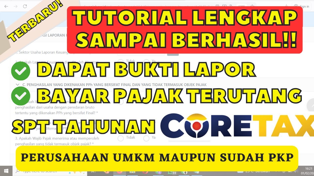 TERBARU!! STEP BY STEP Cara Lapor SPT Tahunan Perusahaan di Coretax 2025-2026!