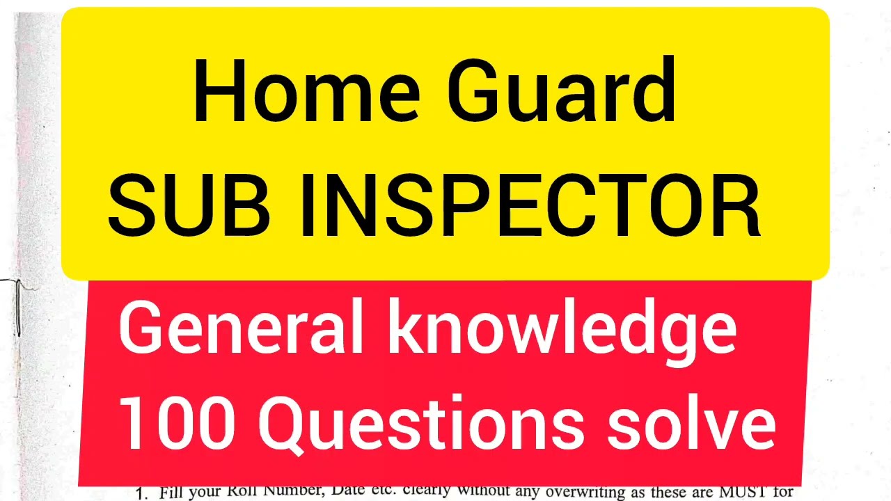Home Guard SUB INSPECTOR//Questions and Answers 2025#homeguard#meghomeguard